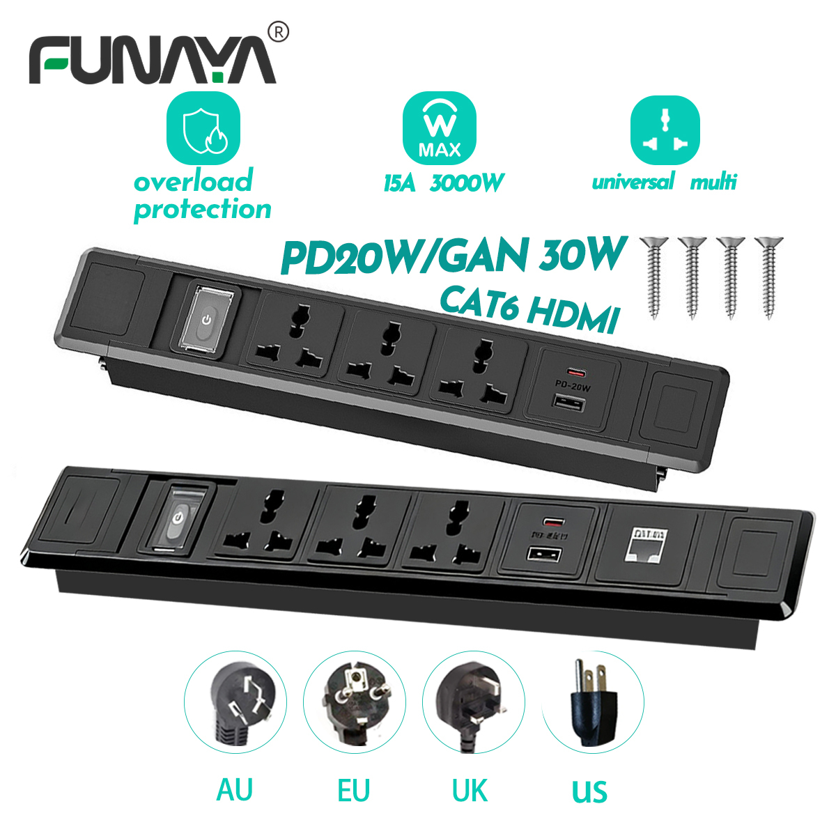 Office Furniture Uk - FUNAYA Built-in Table Socket Multi USB