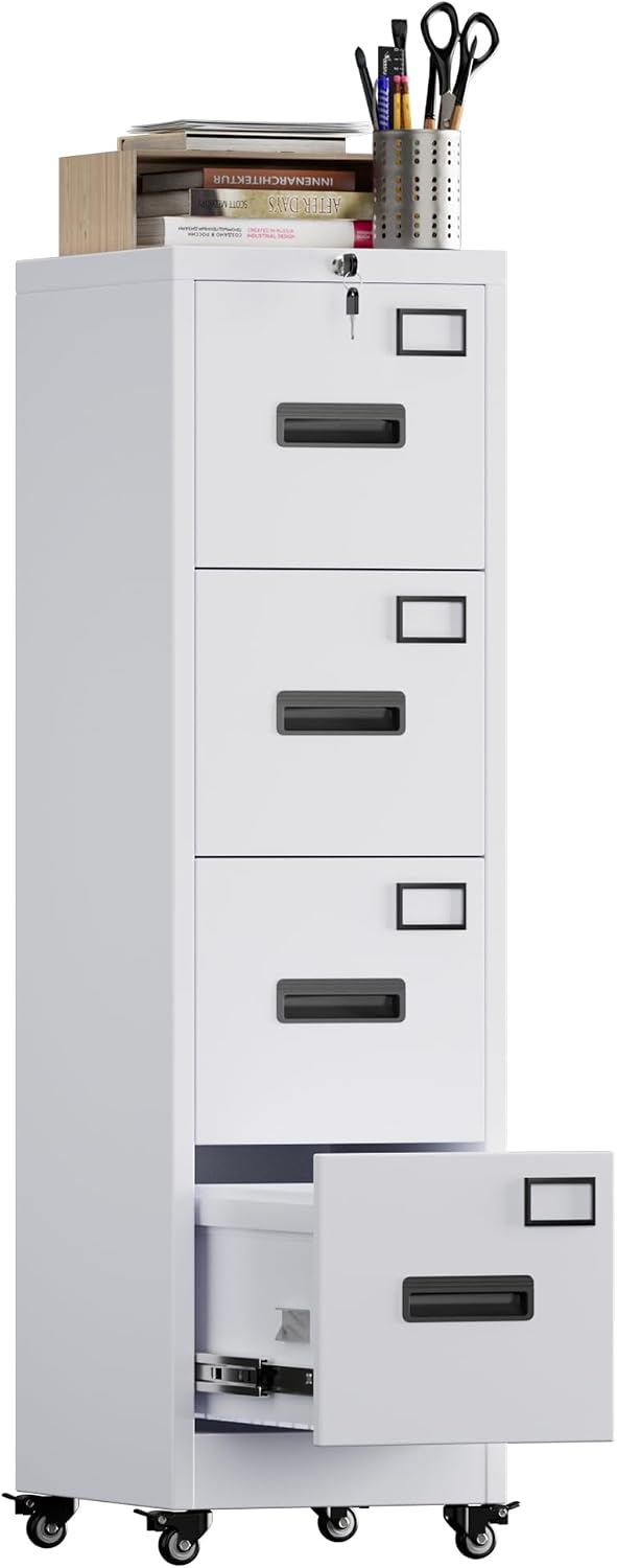 Office Furniture Dimensions - 4 Drawer File Cabinet With Lock