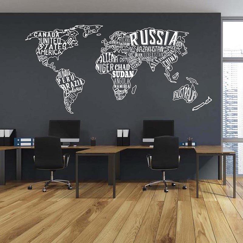 Large World Map Collage Wall S – обзор и цена Office Furniture World