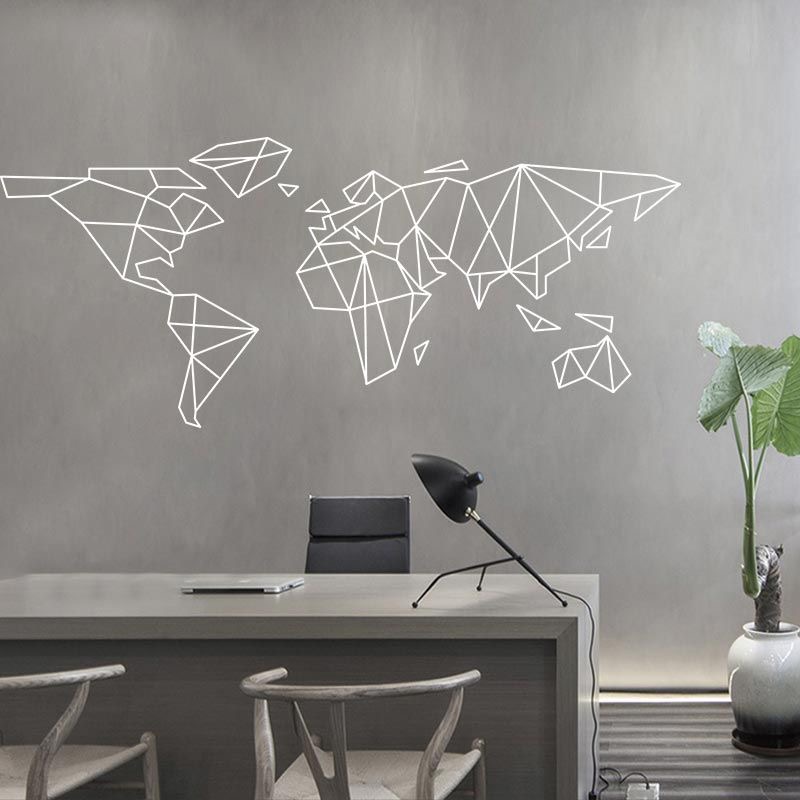 Geometric World Map Wall Stick – обзор и цена Office Furniture World