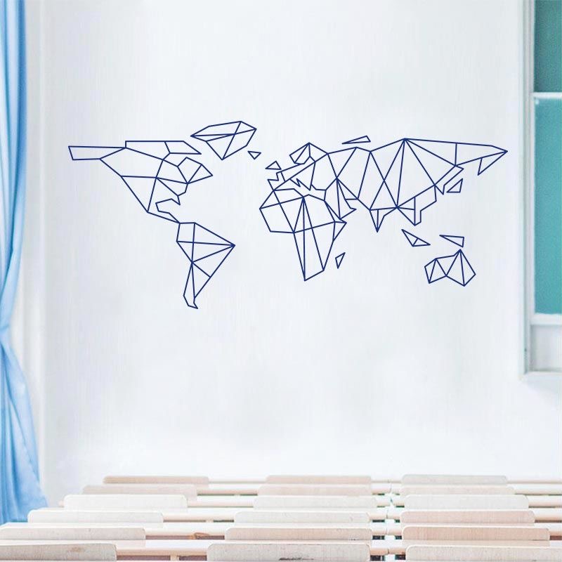 Geometric World Map Wall Stick – обзор и цена Office Furniture World