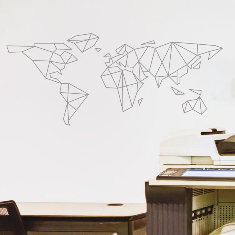 Geometric World Map Wall Stick – обзор и цена Office Furniture World