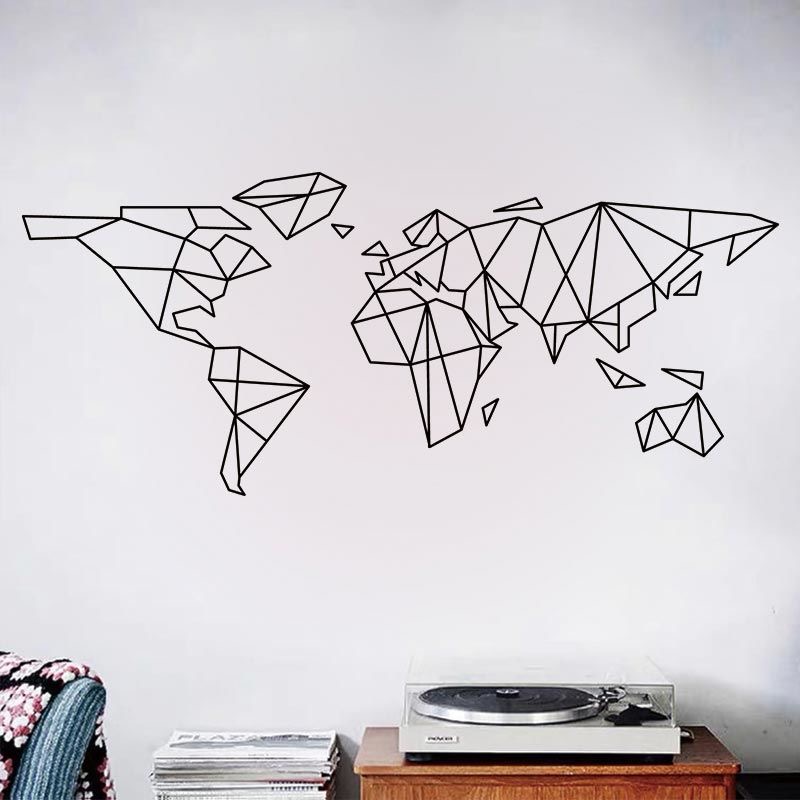 Geometric World Map Wall Stick – обзор и цена Office Furniture World