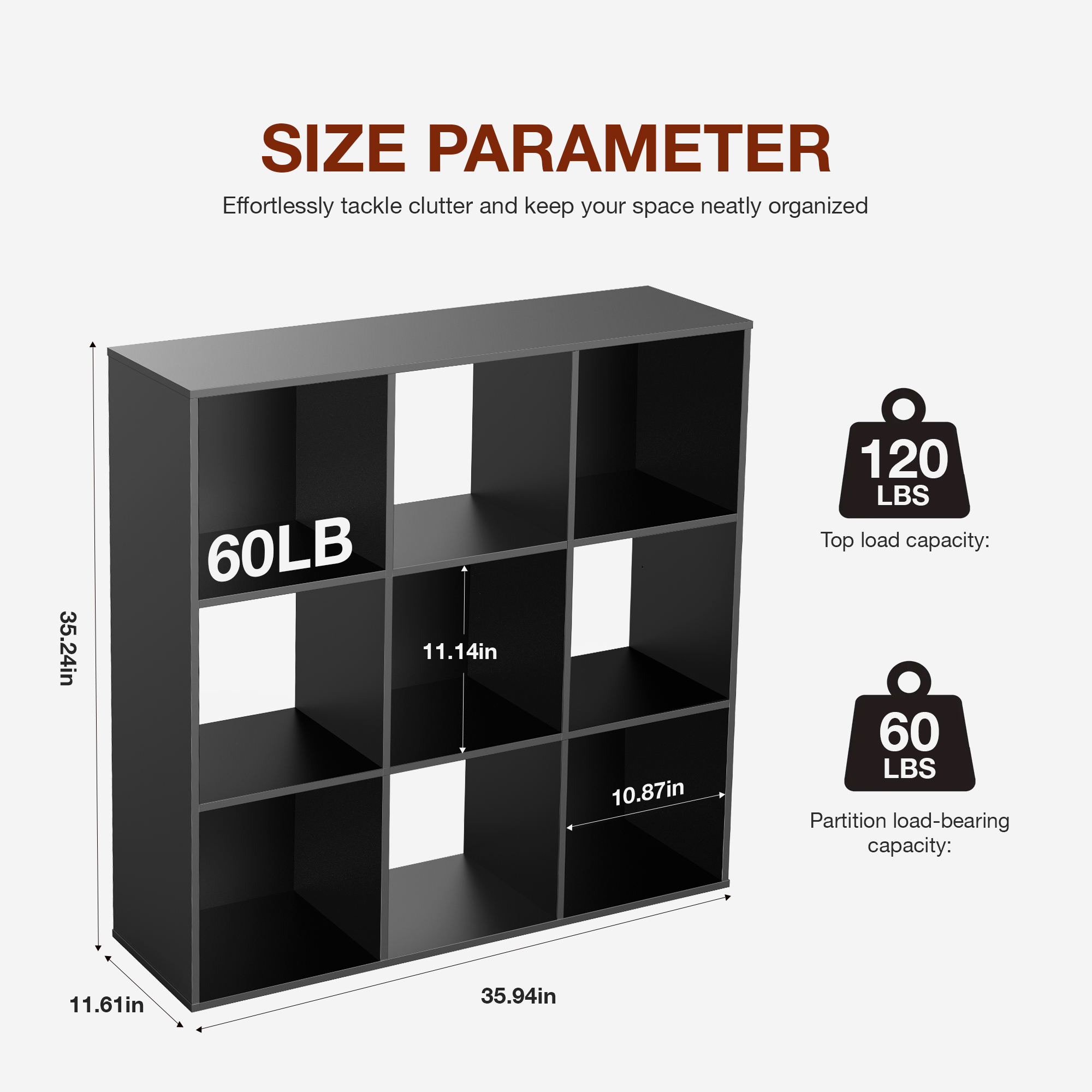 JHK 9 Cube Storage Organizer W – обзор и цена Office Furniture Dimensions