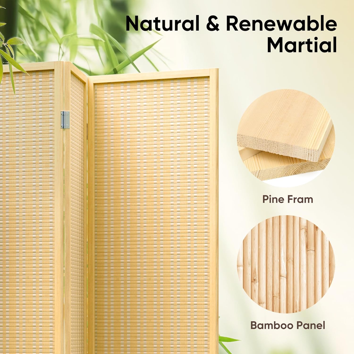 4 Panel Room Divider Screen, 6 – обзор и цена Room Divider Bamboo