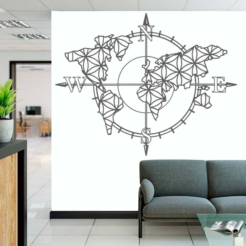 Flower of Life World Map Compa – обзор и цена Office Furniture World