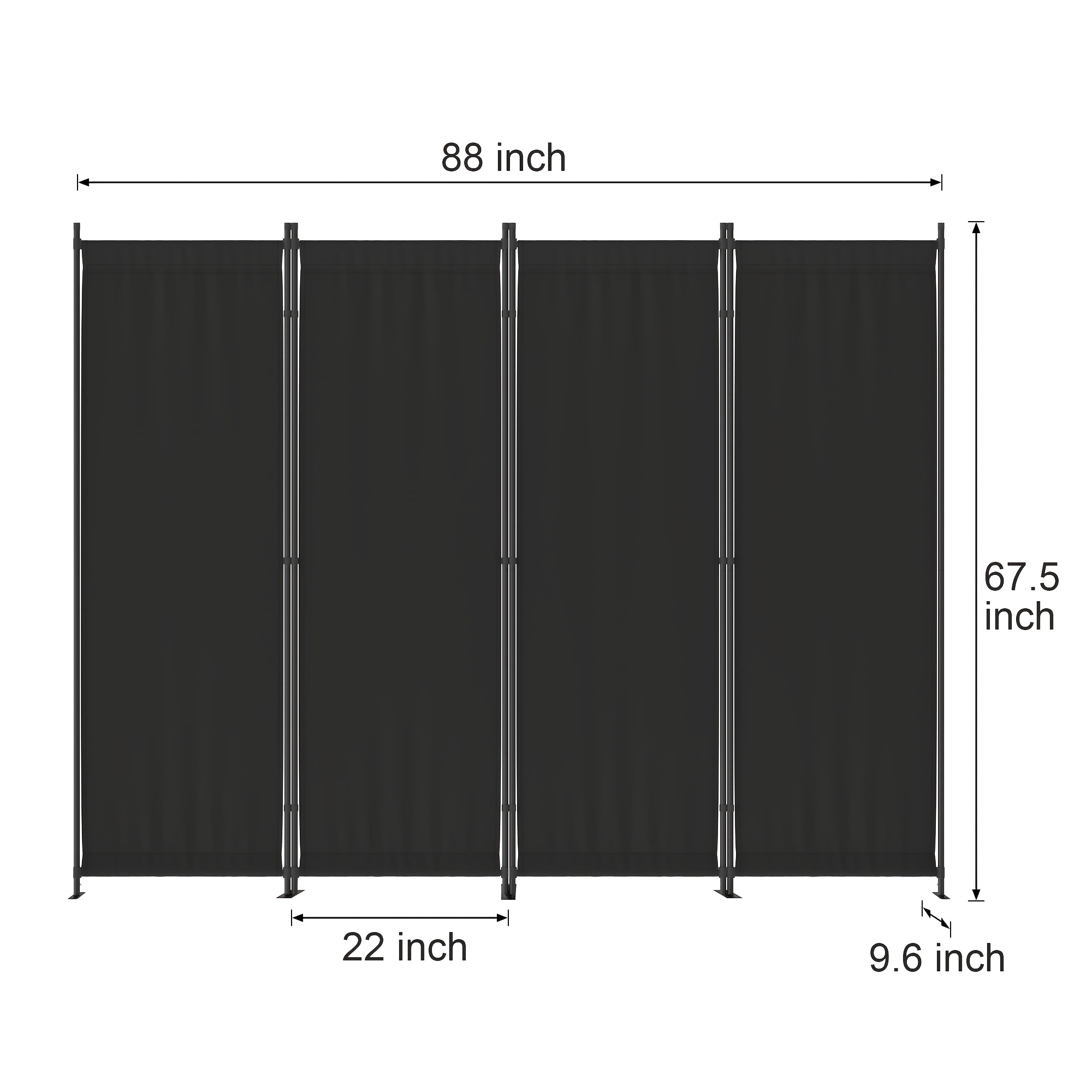 4-Panel Modern Black Privacy S – обзор и цена Room Divider Bamboo