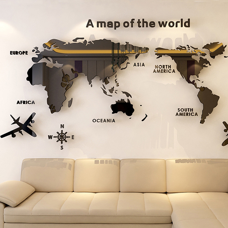 World Map Wall Stickers 3D Acr – обзор и цена Office Furniture World