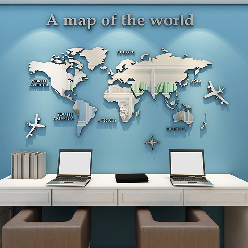 World Map Wall Stickers 3D Acr – обзор и цена Office Furniture World