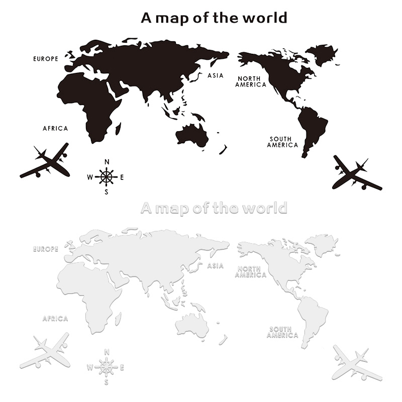 World Map Wall Stickers 3D Acr – обзор и цена Office Furniture World