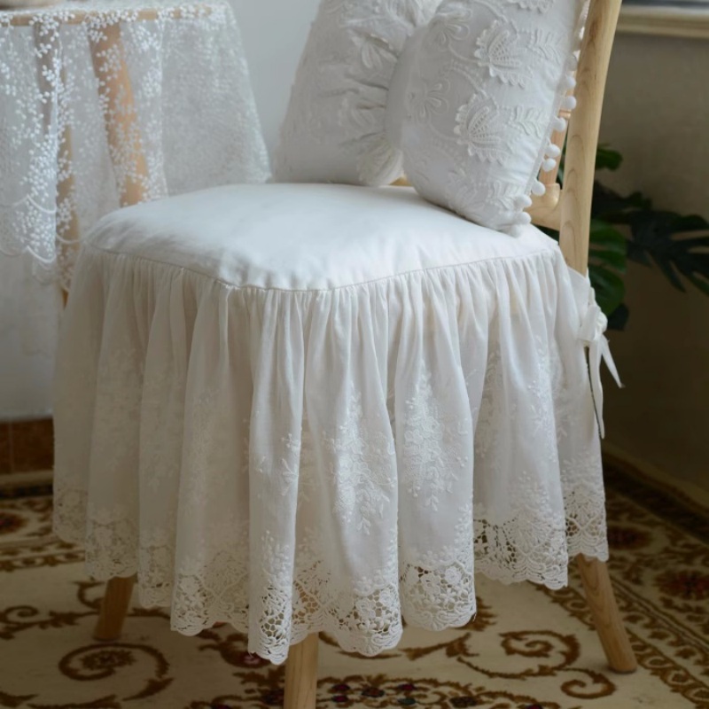 European Style White Lace Embr – обзор и цена Visitor Chair Padded