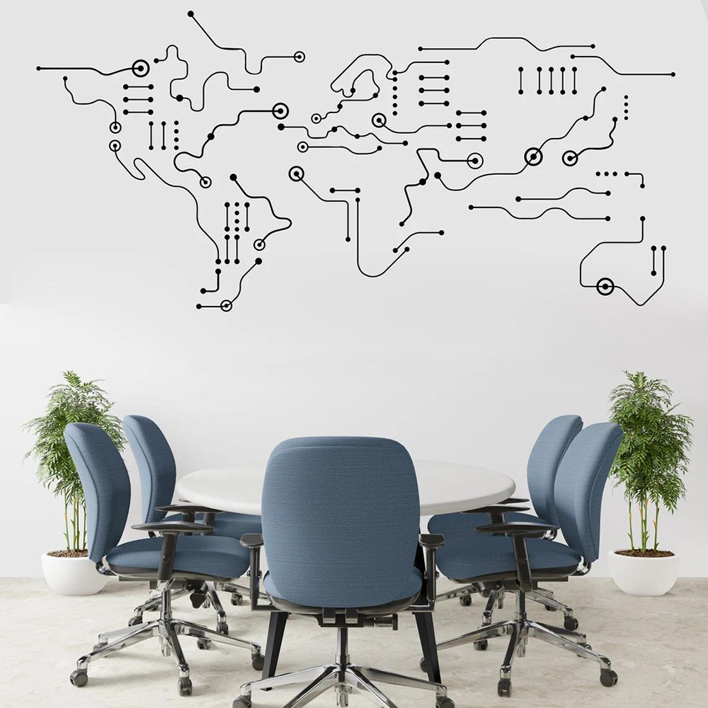 Circuit Board World Map Office – обзор и цена Office Furniture World