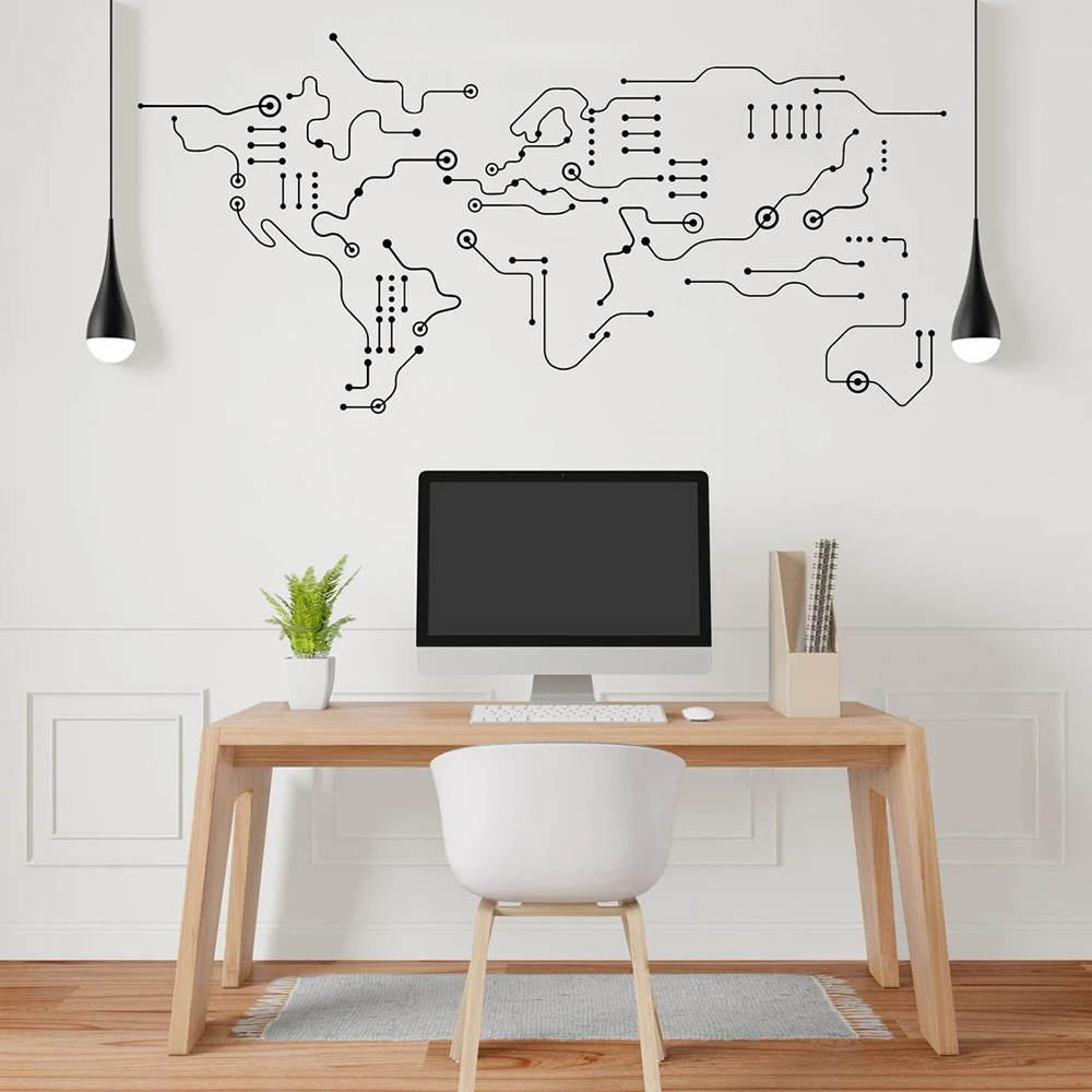 Circuit Board World Map Office – обзор и цена Office Furniture World