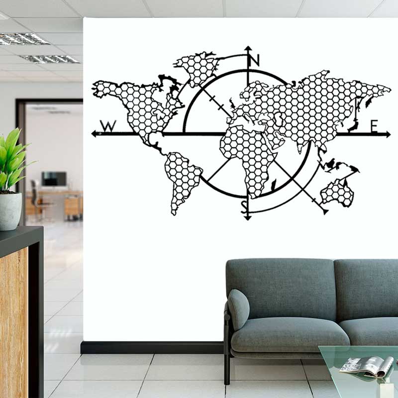 Honeycomb Geometric World Map  – обзор и цена Office Furniture World