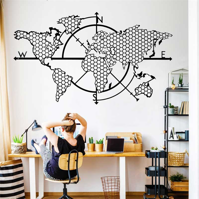 Honeycomb Geometric World Map  – обзор и цена Office Furniture World